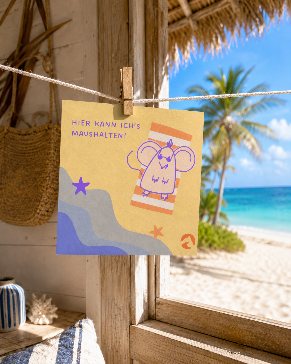 Postkarte Maushalten